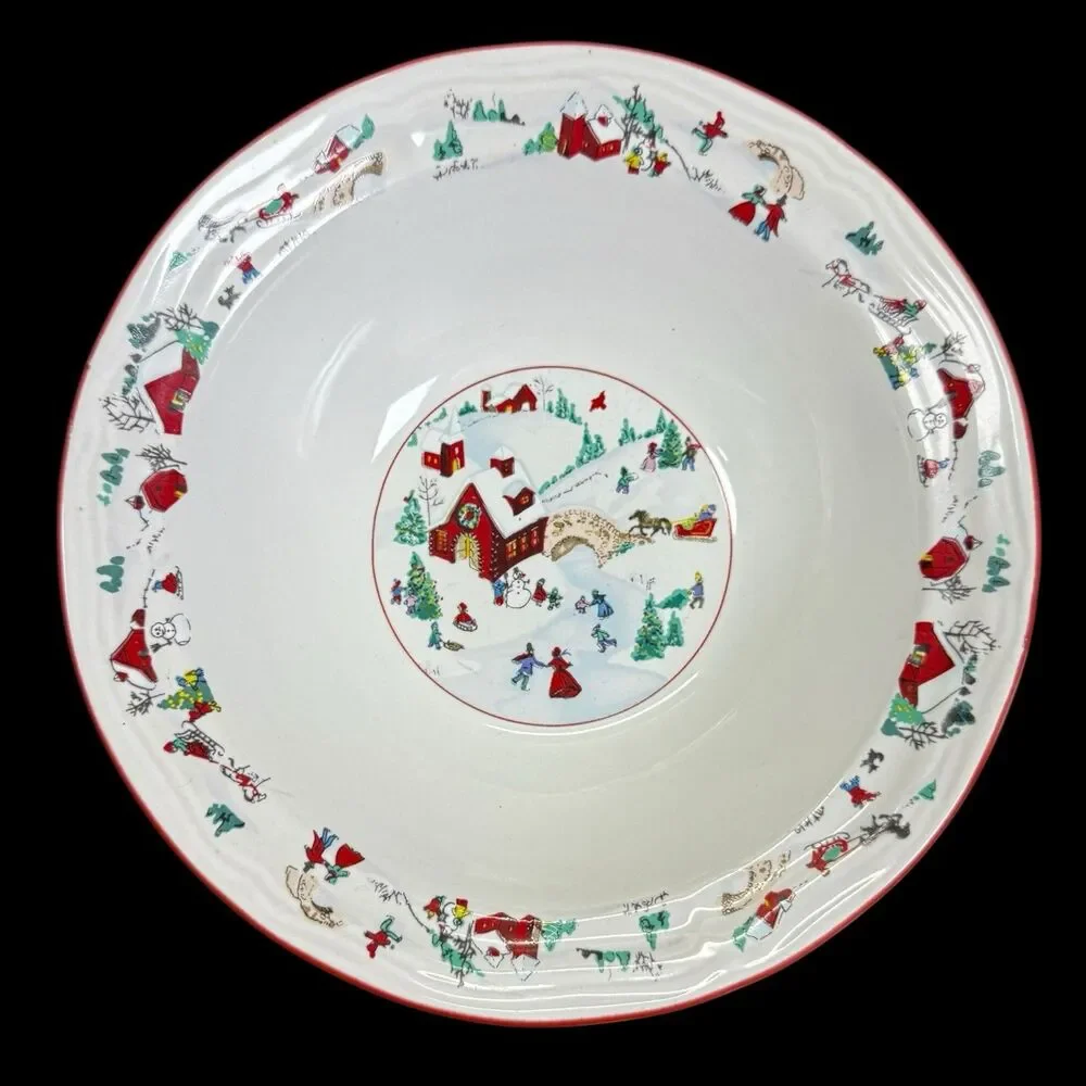 Vintage Farberware 1995 White Christmas #391 Babanovsky-Lot of 3 Cereal‎ Bowls